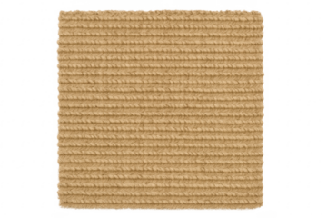 Beige natural jute woven mat texture on transparent background