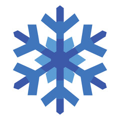 Snowflake Blue Vector Illustration on White Background
