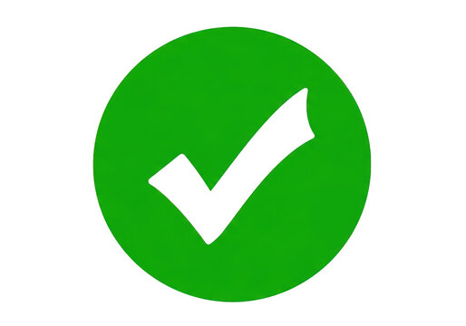 Green check mark icon isolated on transparent background