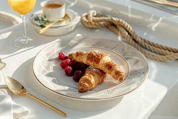 Monaco Morning — Luxury Yacht Breakfast Flat Lay
