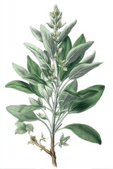illustration of a sage pant, on a white background