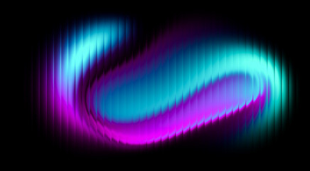 Abstract Light Painting with Blurring Colors and Striped Structure on Black