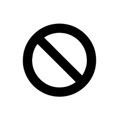Prohibition Sign with Circular Symbol and Diagonal Line Indicating Restriction or Limitation