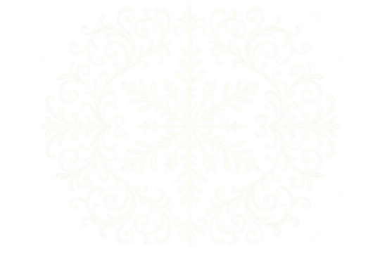 Snowflake ornament with ornate filigree swirls, transparent background