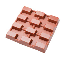 Milk Chocolate Bar  In Individual Squares On PNG Background