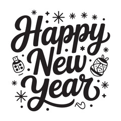 Calligraphic design elements for Happy New Year