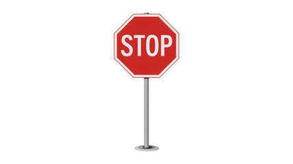 Clear stop sign commands attention for traffic safety and rules