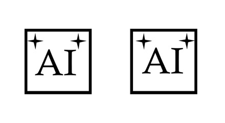 "Abstract AI Square Frame Design Isolated on Transparent Background PNG – Minimal Black and White Graphic"