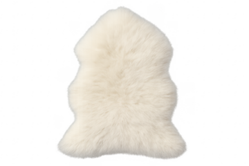 White sheepskin rug providing soft cozy texture