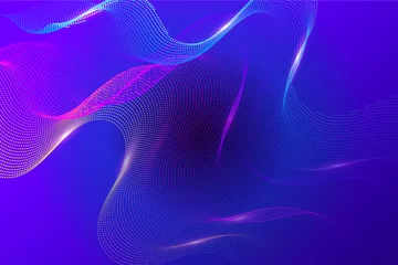 Fotobehang Fractal waves abstract blue wave background  © Chinu Akter