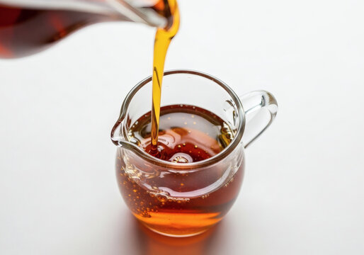 Image of a pitcher containing maple syrup