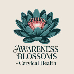 Awareness Blossoms Cervical Health Symbol Design