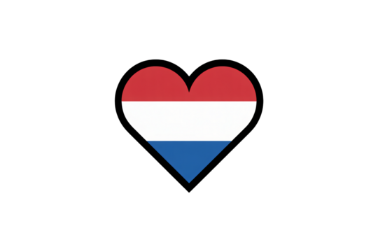 Show your Dutch pride with this vibrant heart flag design