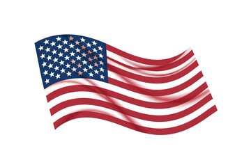 Obraz premium Dynamic USA flag waving proudly, symbol of freedom and patriotism