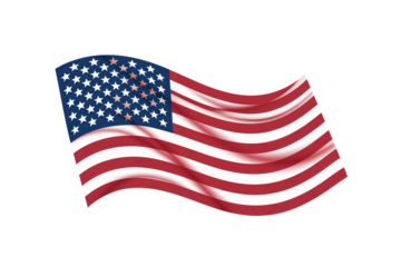 Dynamic USA flag waving proudly, symbol of freedom and patriotism