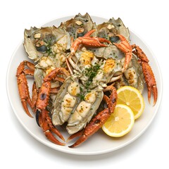 Herb-Grilled Lobster with Lemon Slices on White Plate – Cinematic Food Shot