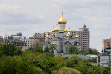 Kyiv, Ukraine - April 30, 2025: The Pokrovsky Nunnery in Kyiv