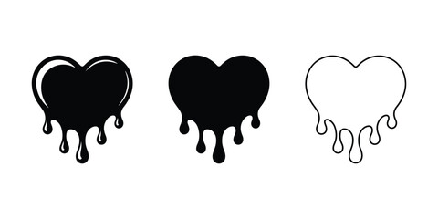 Dripping heart design vector, Melting love