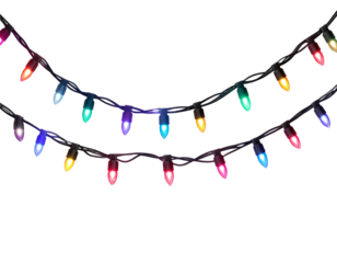 Guirnalda de luces LED multicolor en forma ondulada, estilo navideño