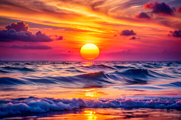 sunset over the sea