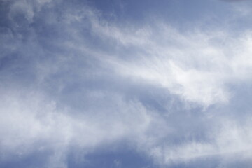 Cirrostratus clouds and blue sky
