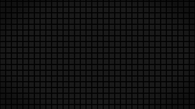 Black square pattern seamless loop background animation with dark corners and grid lines moving vertically from bottom to top. 4K animated grid square for background motion, presentation, and tech.