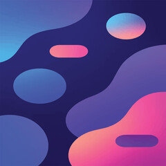 Abstract Fluid Gradient Vector Background: Dark Neon Liquid Shapes with Cosmic Color Blend for Modern Web Banner Design.