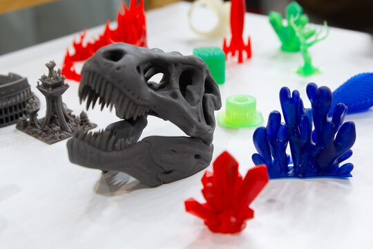 3d printed decorative objects displayed on a table