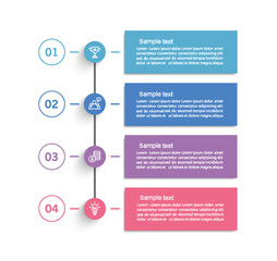 Fototapeta premium Infographic template with 4 options or steps. Can be used for workflow layout, diagram, annual report, web design 
