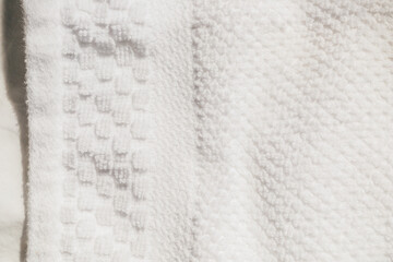 close up of textured white towel