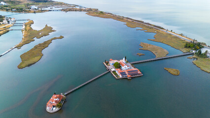 Porto Lagos - Greece, September 30, 2025, Saint Nicholas Monastery Porto Lagos is located on two...