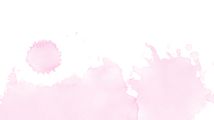 Pink watercolor splash isolated on transparent background design