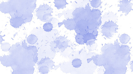 Light blue watercolor splash pattern isolated on transparent background