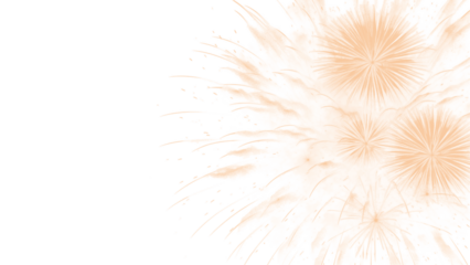 Orange firework isolated on transparent background design element