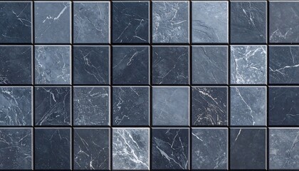 Dark blue square tiles, intricate patterns