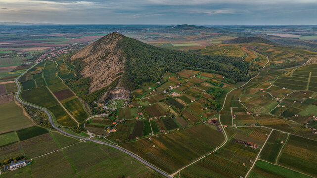 Vineyards and volcanic hills, Hungarian landscape
Aerial view of a volcanic hill and surrounding vineyards in Hunga - Powered by Adobe