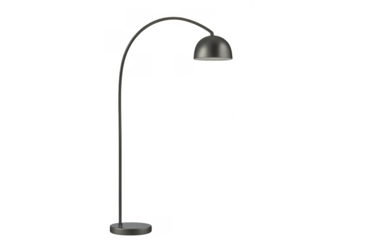 Modern metal arc floor lamp transparent background