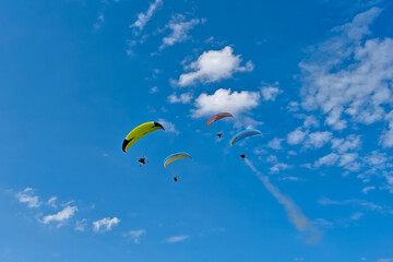 paragliding in the sky