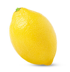 Juicy standing lemon isolated on white background with clipping path.