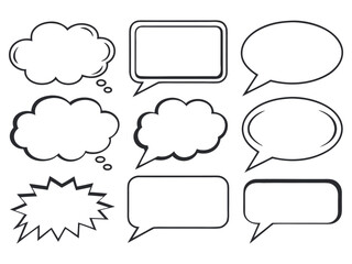 Blank empty speech bubbles dialogue chat bubble comment message talk text symbol icon set vector