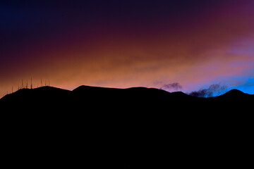 sunset in the mountains