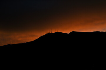 sunset over the mountains