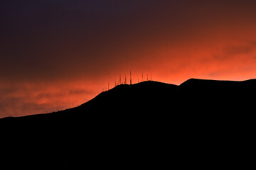 sunset over the mountains