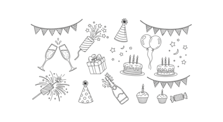 Celebration time black background with festive elements for birthday party