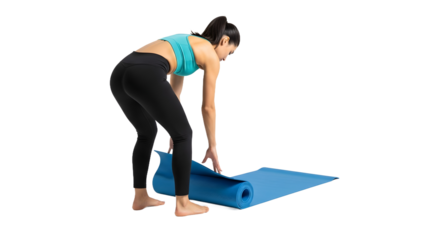 Yoga Instructor Demonstrating Full Body Pose, Side View, Studio, Photo, Minimalist Background
