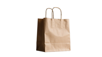 A simple brown paper shopping bag with two handles, suitable for carrying various items in an eco-friendly way.