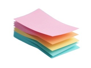 A stack of colorful sticky notes suitable for organizing tasks, reminders, and various paper-based activities.