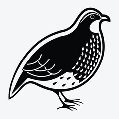 Fototapeta premium Quail line art White background illustration Generative Ai