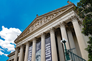 Ornate federal architecture of Washington DC captured on a sunny day