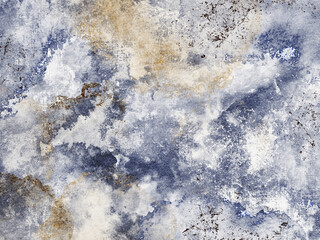 Hand drawn watercolor background with galaxy texture and stone surface. Abstract artwork for card, poster, banner, template and design.
